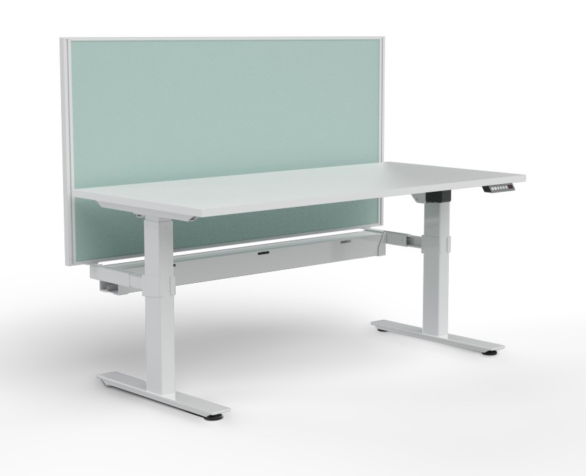 Agile Height Adjustable workstation Cable Tray - with Studio 50 Screen